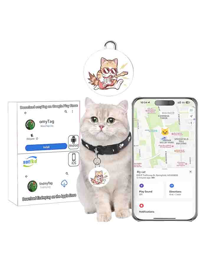 Cat GPS Tracker Collar – Universal Pet Tracker for Cats | iOS & Android Compatible image