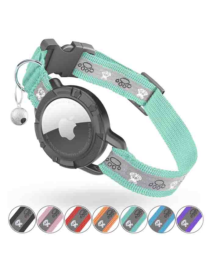 Reflective AirTag Cat Collar – Integrated Cat Tracker Collar with AirTag Holder & Bell image