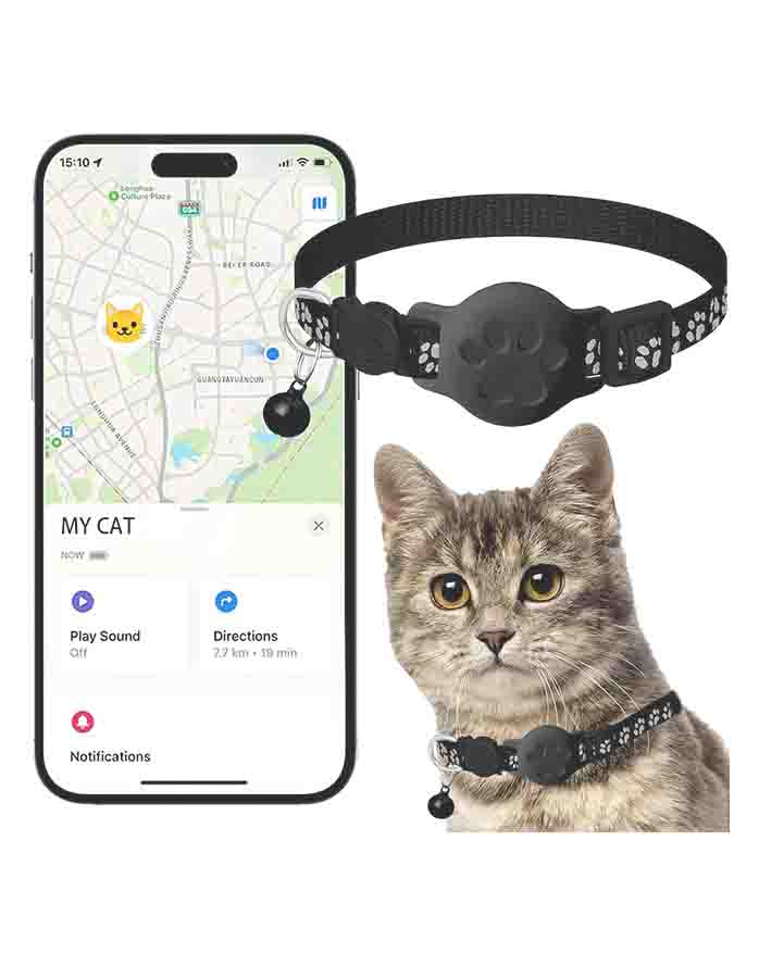 Best Cat GPS Tracker Collar – Waterproof Smart Cat Tracker Compatible with Apple Find My image