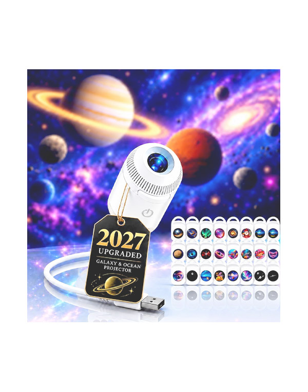 Galaxy Projector with 24 Films, Ocean Night Light for Bed. image