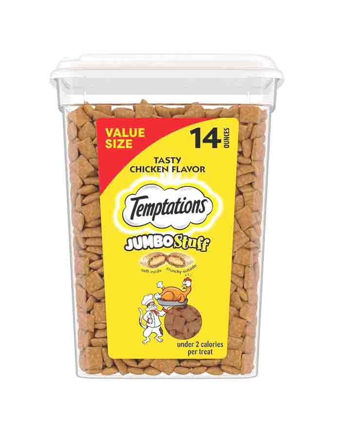 Temptations Jumbo Chicken Flavor Cat Treats – Crunchy & Soft Jumbo Treats for Happy Cats image